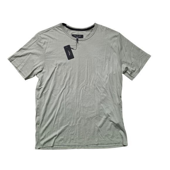 rag & bone Gravity Classic T-Shirt Men L Olive Vetiver Crew Neck - Picture 1 of 8